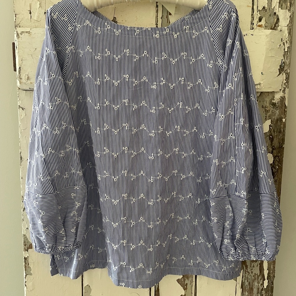 LOFT Spring Eyelet Blouse, Size L